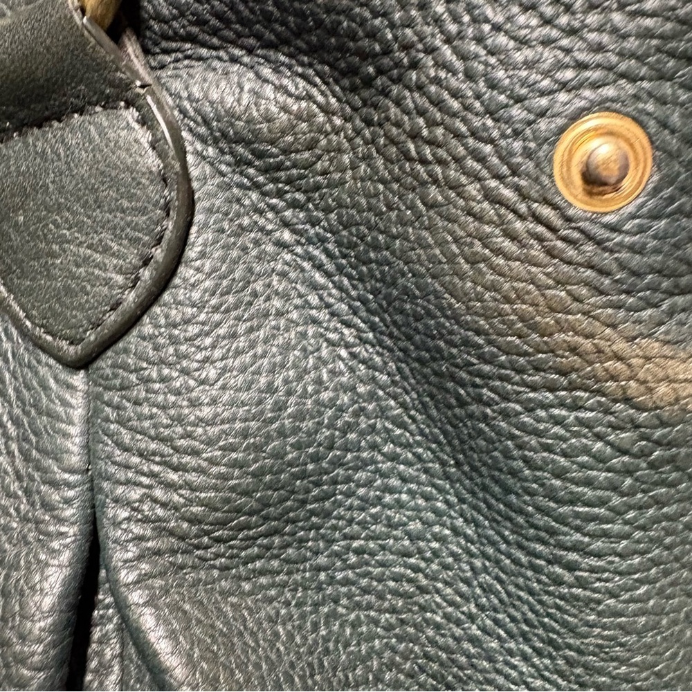 J. CREW Forest Green Pebbled Leather Brompton Hobo Satchel Crossbody Bag Purse - Picture 10 of 13